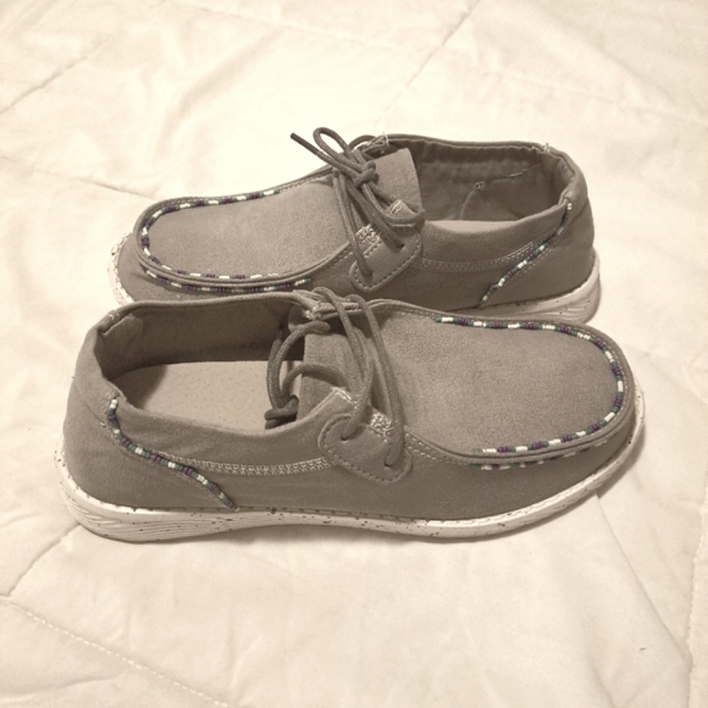 New, Beaded, One of Kind, Custom Hey Dude style Women's Shoes - Picture 5 of 8